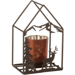 Deer house candle holder
