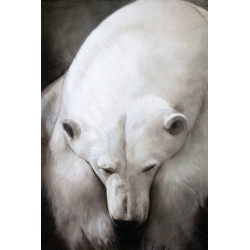 Tela su telaio orso polare il pescatore - 40x60