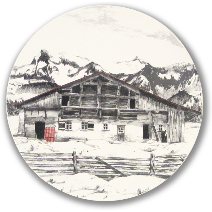 Megeve dessert plate 4 landscapes (set of 4)