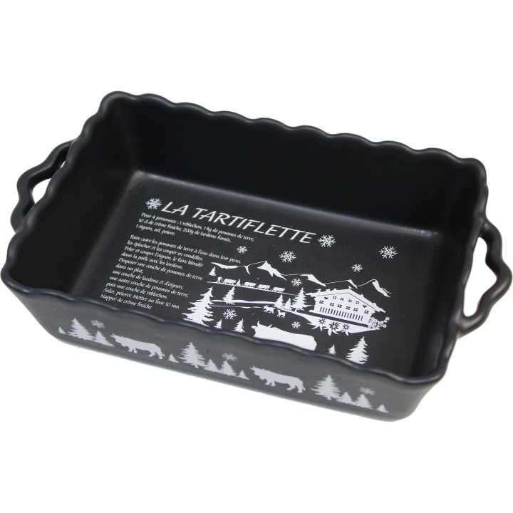 Piatto da forno tartiflette nero opaco