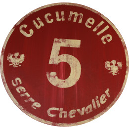 Pannello di pista rossa cucumelle serre chevalier