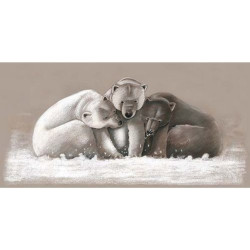 Tela su telaio famiglia orsi raggruppata - 60x30