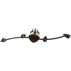 Faretto 4 lampade - Coeur cerf sapin rouille