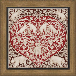 Toile sur chassis coeur ours rouge et brun