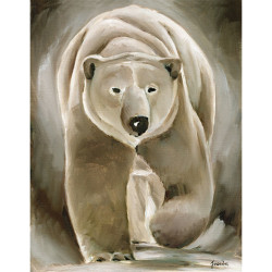 Tela su telaio orso bianco di fronte - 43x55