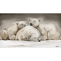 Toile sur chassis ours blanc trio - 65x40