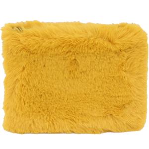 Trousse fausse fourrure jaune