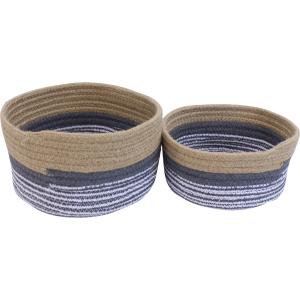 Set de 2 panier plats rayures