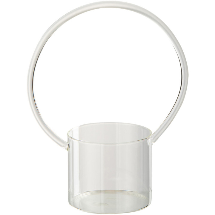 Vase grès beige blanc