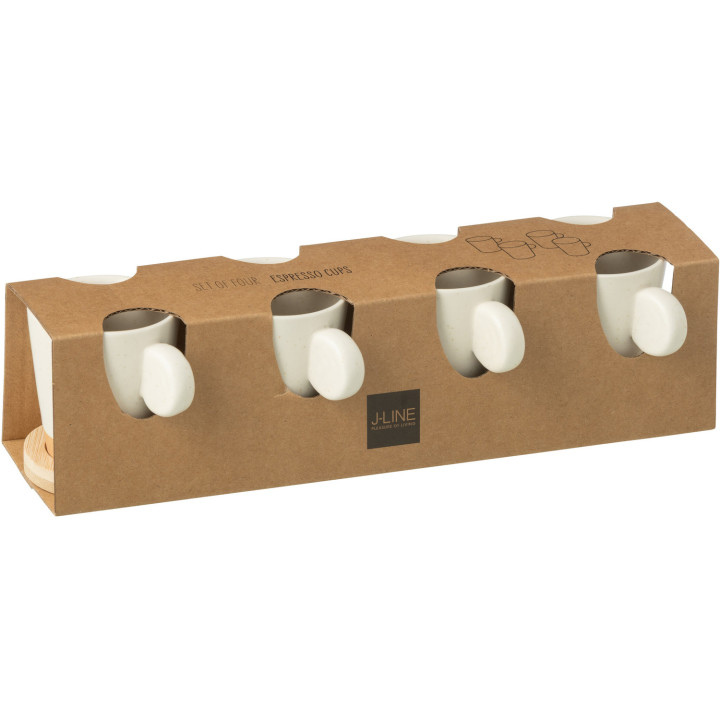 Lot de 4 petites tasse avec soucoupe bois