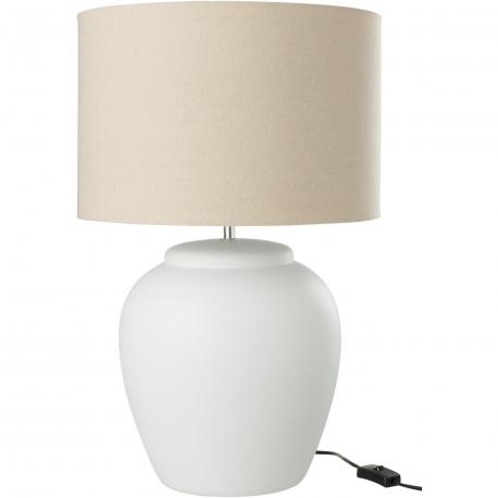 Lampe ceramique avec abat-jour  lin