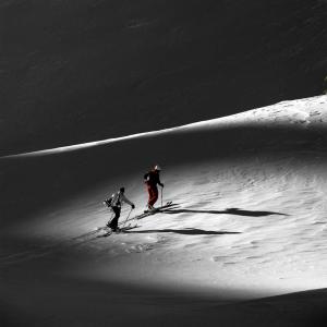 Ombre et ski de rando en photo plexiglass