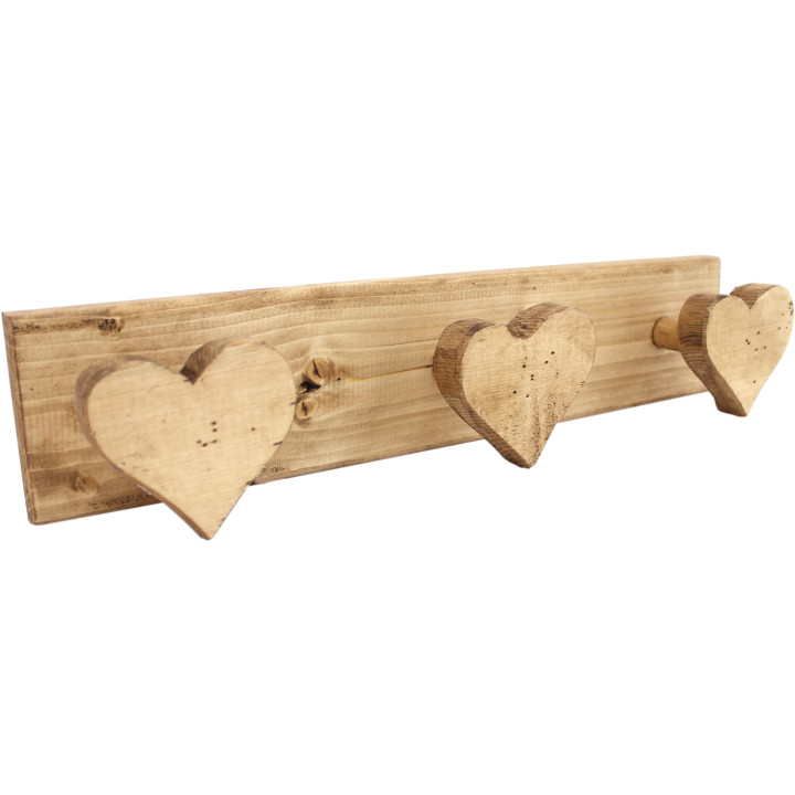 Heart Coat Hook 3 Pegs