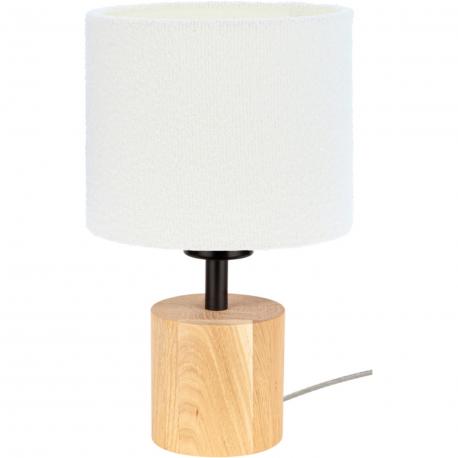 Petite lampe pied bois abat-j bouclette