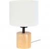 Petite lampe pied bois abat-j bouclette