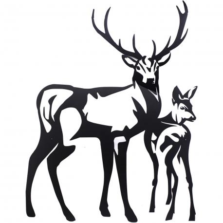 Cerf avec biche