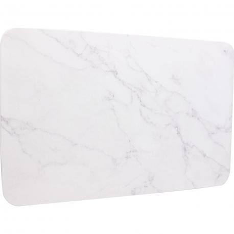 Tapis de bain effet marbre blanc