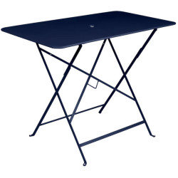 Rectangular Folding Metal Table - Bleu abysse | 77x74x57