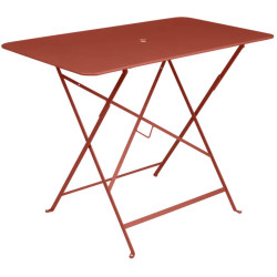 Rectangular Folding Metal Table - Ocre rouge | 77x74x57