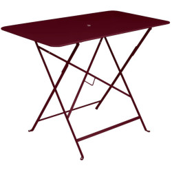 Rectangular Folding Metal Table - Cerise noire | 77x74x57