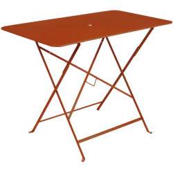 Rectangular Folding Metal Table - Orange confite | 97x74x57