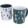 Set de 2 mugs assortis skieurs grès