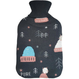 Bobble hat knitted hot water bottle