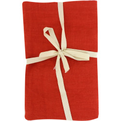 Taie lin stone washed Lin stone washed - Paprika | 40x40
