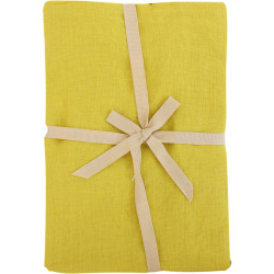 Taie lin stone washed Lin stone washed - Jaune vert argan | 40x40