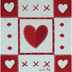 Interrupteur décoré 5 coeurs rouge