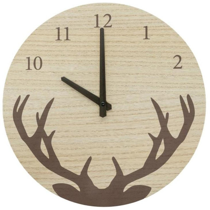 Orologio legno e metallo cervo