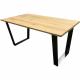 Table rectangulaire en chêne massif avec pieds métal