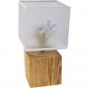 Lampe cube pm  style vieux bois abj flocon
