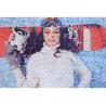 Photomontage femme et snowboard sur dibond