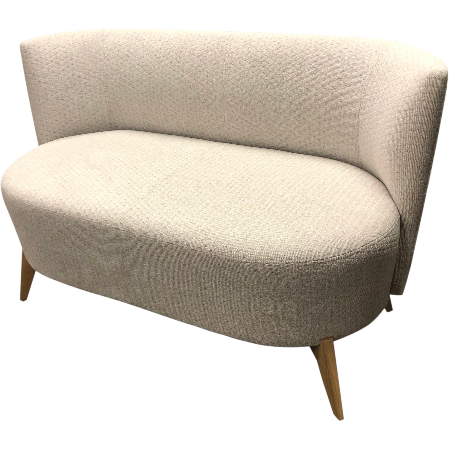 Banquette 2 Places Louis De France – Tissu Gris – Reconditionnée – 140x60x118 Cm