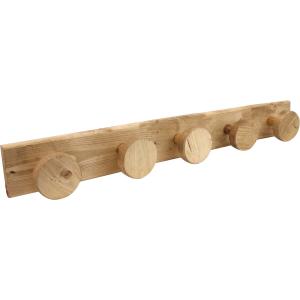 Appendiabiti da parete in legno a 5 pomelli tondi