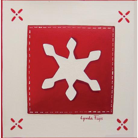 Interruttore decorativo con fiocco di neve rosso
