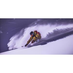 Sciatore nella neve fresca - stampa IA su dibond