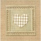Interruttore decorativo con cuore vichy beige e bianco