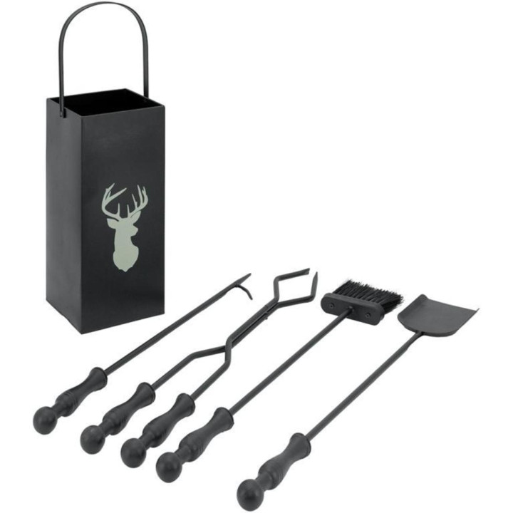 Set caminetto cervo 4 accessori
