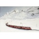 Tableau train dans la neige