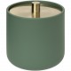 Barattolo porta cotone in ceramica crema con coperchio ottone