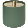 Barattolo porta cotone in ceramica crema con coperchio ottone