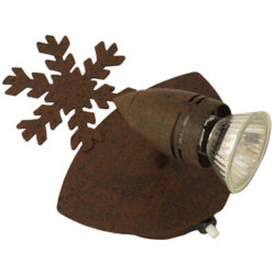 Spot 1 lampe rouille - Flocon | Avec interrupteur