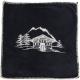 Housse de coussin polaire Chalet d'alpage charbon