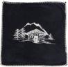 Housse de coussin polaire Chalet d'alpage charbon