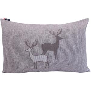 Coussin couple de cerfs marron