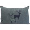 Coussin couple de cerfs vert