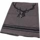 Plaid flanelle tête de cerf taupe