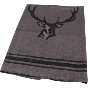 Plaid flanelle tête de cerf taupe
